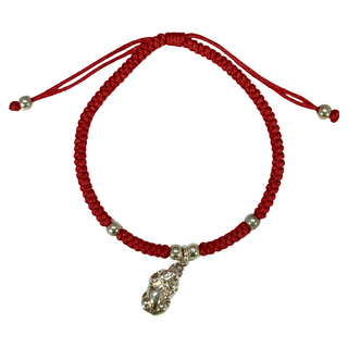 馥瑰馨盛 女款神獸貔貅咬錢招財紅線手環, 台灣監製 五色棉線, 15~18cm, 0273