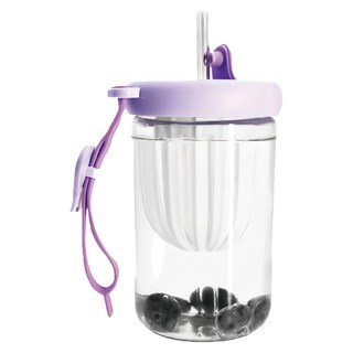 小麥購物 冷萃玻璃吸管杯 Y937 500ml, 香芋紫, 3個
