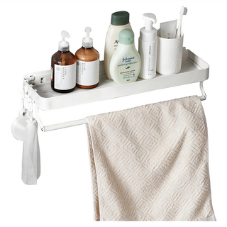 hoi 好好生活 無痕壁掛式收納置物架 40cm 白色, 1個