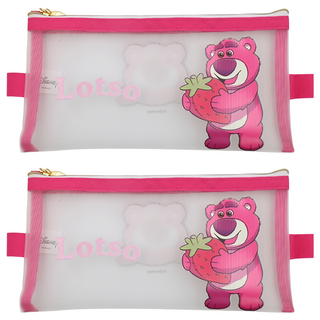 收納王妃 迪士尼 熊抱哥 網格扁筆袋, 白色, 2個