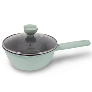 SILWA 西華 電磁爐適用 Premium鑄造不沾單柄湯鍋, 20cm, ESW-PM20, 1個, 綠色