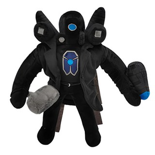 I'CLE 擬真斯基比迪廁所同款毛絨娃娃, 1個, 30cm, 升級泰坦攝影人 黑色