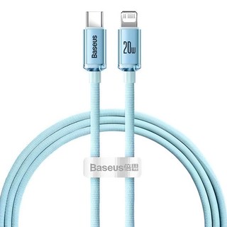 Baseus 倍思 晶耀20W快充線 PD Lightning 2M, 天藍色, 1條