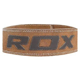 RDX 快扣重訓腰帶 FC038, 真實皮革, 強化金屬快扣, XL, 棕色