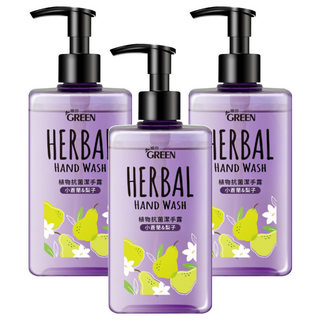 GREEN 綠的 植物抗菌潔手露 小黃瓜&梨子, 350ml, 3瓶