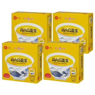 天仁茗茶 高山烏龍茶，輕發酵，無糖無香料，單獨防潮包裝, 2g, 100包, 4盒