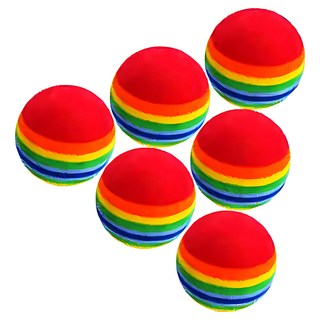 LOTUS 高爾夫球 golf室內練習球 海綿彩球 直徑42.7mm 彈性約85%, 紅色彩球, 6顆