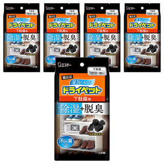 ST 雞仔牌 備長炭吸濕脫臭 鞋櫃用, 95g, 5包