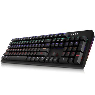 ABKO 可熱插拔側面RGB背光雙色注塑電競機械式有線標準型鍵盤, K515, 黑色, 機械式