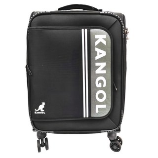 KANGOL 袋鼠 大logo布箱 行李箱 20吋, 35cmx(20+5)cmx50(含輪58)cm, 黑色