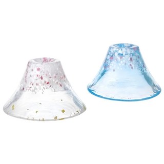 TOYO-SASAKI GLASS 東洋佐佐木 櫻富士山招福杯 清酒杯 對杯禮盒, 日本製造, 45ml, 1盒