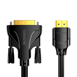 山澤HDMI轉DVI 24+1高解析度4K抗干擾雙向傳輸轉接線, 鍍金接口雙磁環, PVC線身, 2m, 1條