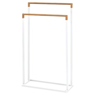 ikloo 宜酷屋 無印質感雙桿毛巾架 浴巾架, 白色, 1個