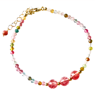 簡約經典 草莓晶碧璽手鍊