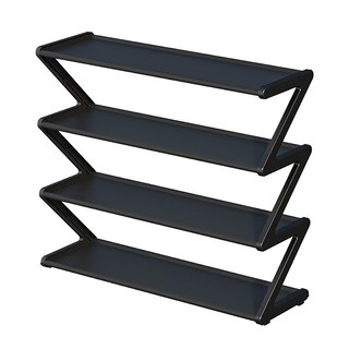 Z型鞋架 四層, 黑色, 1個