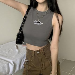 甜辣削肩無袖刺繡背心 Set 2件, 39 x 32cm, 深灰