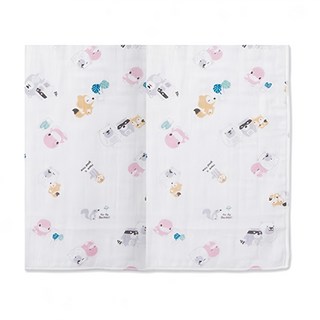 KU.KU Duckbill 酷咕鴨 小繽紛紗布大浴巾 加大 120cm x 120cm 粉色, 1條