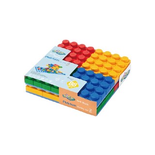 UNiPLAY 抗菌軟積木建築組合88片 PP塑膠 抗菌劑 台灣製造, 原色系, 1組