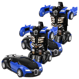 OhBabyLaugh 碰撞式變形汽車, 雙重樂趣, 慣性滑行, 六色跑車款/兩色警車款可選, 藍色, 1個