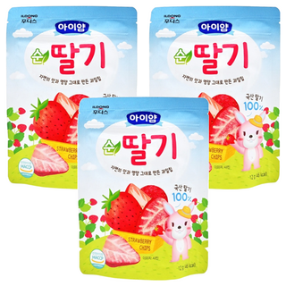 ILDONG 日東 Iyaam 水果脆片 草莓, 冷凍乾燥技術製成, 酥脆香甜, 適合10個月以上孩童食用, 12g, 3包