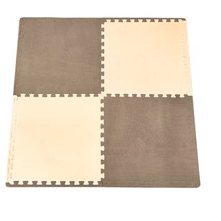 極厚加厚雙色大地墊 Set 4 64 x 64 x 2cm 巧克力米咖 附雙邊條 4入, 1組