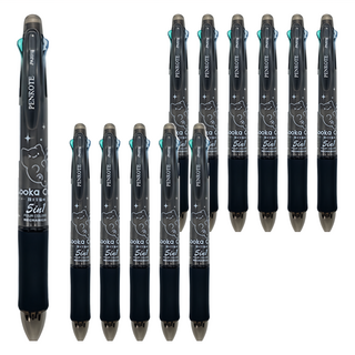 PENROTE 筆樂 露咖貓5in1機能筆, 黑色, 12支