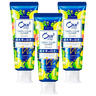 Ora2 愛樂齒 me 淨白無瑕牙膏, 奇異果薄荷口味，幫助潔白牙齒，有效去除齒垢，口腔清潔更徹底, 130g, 3條