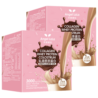 Angel LaLa 天使娜拉 日本PO.OG膠原初乳乳清蛋白 無糖可可 Set 7包, 210g, 2盒