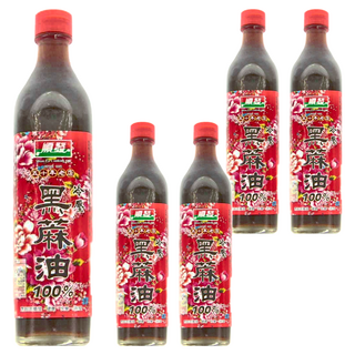 順發油品 冷壓黑麻油 100%, 520ml, 5瓶