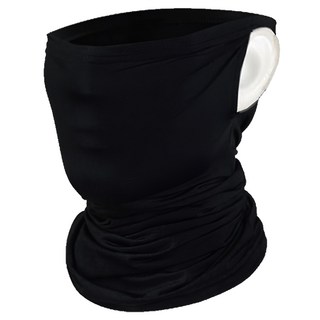 AREX SPORT 抗曬涼感冰絲運動頭巾面罩 2way多功能設計 掛耳式防滑, 深夜黑, 1件