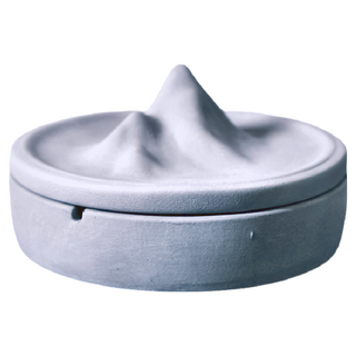 空氣選物 冰山水泥煙灰缸, 灰色, 12.5x12.5x6.5cm底座, 12.5x12.5x3.5cm蓋子, 1個
