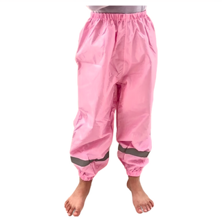 愛北鼻之家兒童透氣防水雨褲，黃色、粉色，95%棉+5%氨綸, M