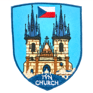 A-ONE 匯旺 捷克 泰恩教堂 地標造型刺繡 Set，7.5 x 6 CM，台灣製, 彩色, 1個