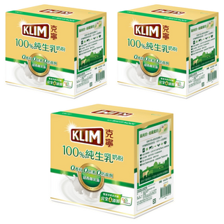 KLIM 克寧 100％純生乳奶粉 隨手包, 紐西蘭乳源, 無添加, 432g, 3盒
