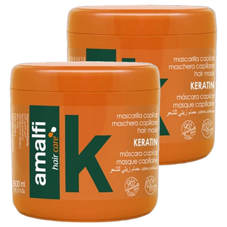 Amalfi KERATIN角蛋白深層護髮膜, 抗捲翹毛躁/染燙後護色專用, 抗熱+抗UV修護專用, 500ml, 2罐