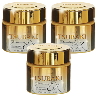 TSUBAKI 思波綺 金耀瞬護髮膜EX，山茶花精油，離子修護成分，鎖水包覆科技, 180g, 3件