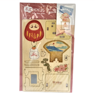 猴子設計搖擺MEMO夾 簡單組裝療癒桌上小物, 祈願達摩 紅色, 1個