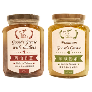 Well Life 悅生活 極鮮 黃金3A頂級鵝油雙享2入組 (鵝油香蔥 350g + 頂級鵝油 375ml), 1組