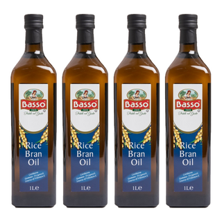 Basso 巴碩 義大利玄米油 非基改稻米製作 富含γ-穀維素與植物固醇, 1L, 4瓶