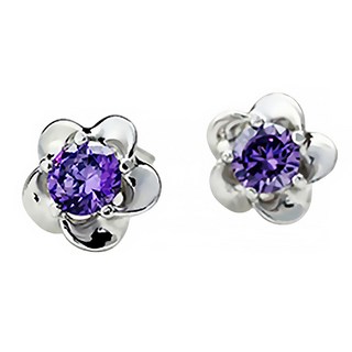 馥瑰馨盛 承佑典傳桃花造型銀飾耳針