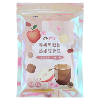 蜜思朵 Medolly 黑糖磚綜合包 (黑糖薑母茶+桂圓紅棗+櫻花蘋果荔枝) 17g*6包/組, 220cc, 1組