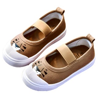 愛貝比 鬆緊套鞋帆布鞋 14.5cm 咖獅子 幼稚園室內鞋 男女童通用