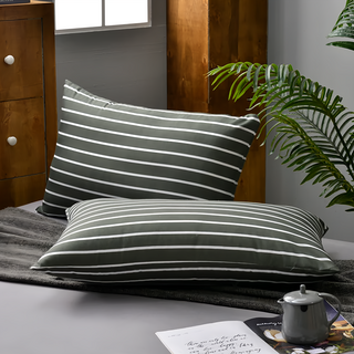 LoveCity 寢城之戀 超細舒柔棉透氣舒適可水洗印花枕, 夜華 墨綠色 + 白色, 1個