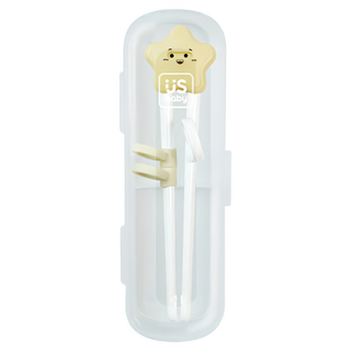 US baby 優生 C'est bon 學習筷, 白色 + 黃色, 1個