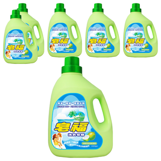皂福 洗衣皂精 天然植物油無添加 自然清潔力 保護衣物纖維 洗後蓬鬆柔軟, 3.3kg, 6瓶