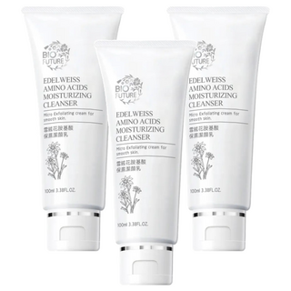 BIO FUTURE 苾菲絲 雪絨花胺基酸保濕潔顏乳 溫和洗淨臉部汙垢, 100ml, 3條