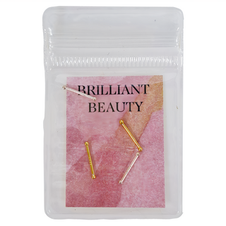 耀眼美人 999純銀 超迷你小珠養耳棒, 不鏽鋼養耳棒 三對入共六個, 迷你小珠約2MM, 金色 + 銀色