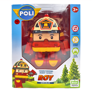 ROI TOYS 變形機器人玩具車 3歲以上, 聲光變形羅伊 紅色, 1個