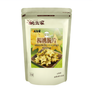 元氣家 楊桃脆片 嚴選新鮮楊桃製成 無添加色素、防腐劑、人工香料, 100g, 1包