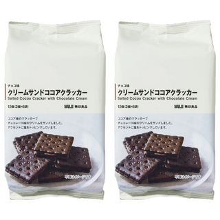 MUJI 無印良品 可可風味夾心餅乾 6包, 114g, 2袋